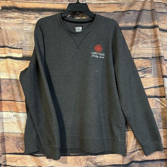 32° HEAT Lone Star Shooting Sports L Sweatshirt Dark Grey Pullover Crewneck Warm - Picture 1 of 8